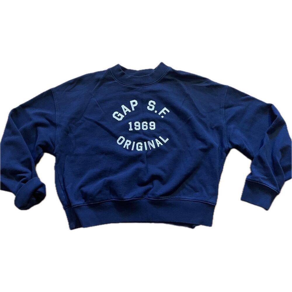 Gap Pull Over Sweater Blue Crewneck Women’s Reg Size L SF 1969 Original